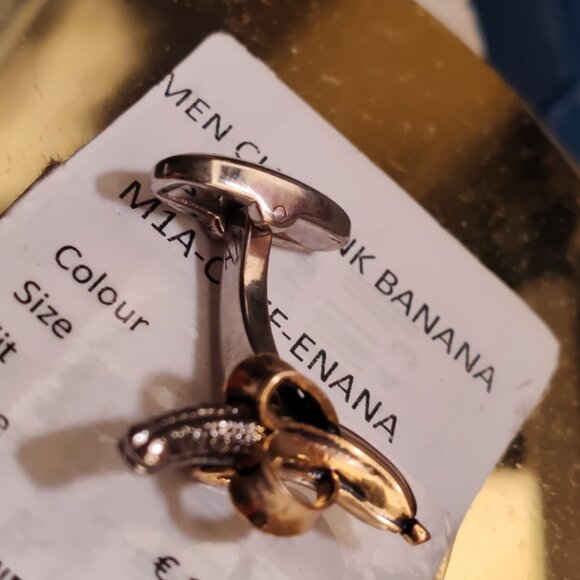 New Paul Smith Cufflinks Banana Authentic Gold Silver Tone No Box - Picture 11 of 11